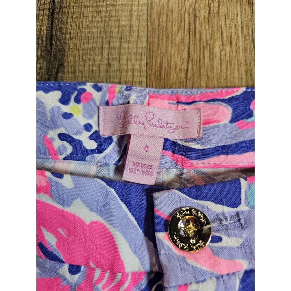 Lilly Pulitzer Kelly Ankle Pants Women's Size 4 Bright Tropical Print Beach Vaca - Picture 4 of 6